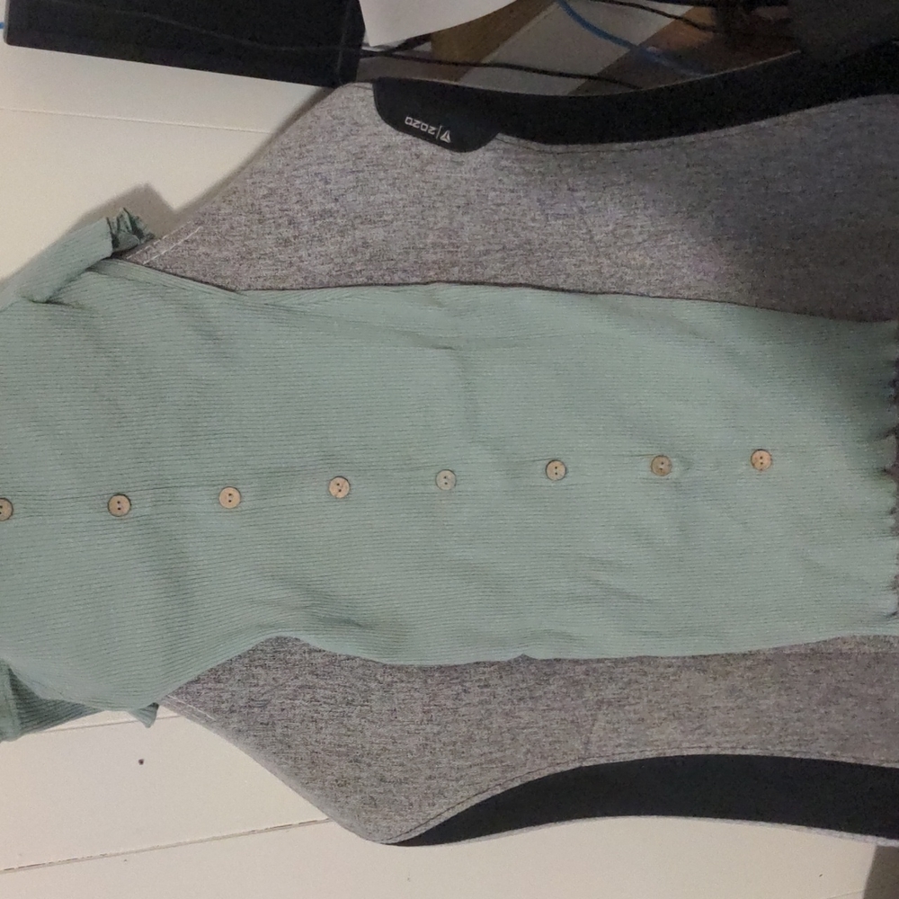 XL Green/teal dress from Ardene's curly fringe at top of collar and bottom.